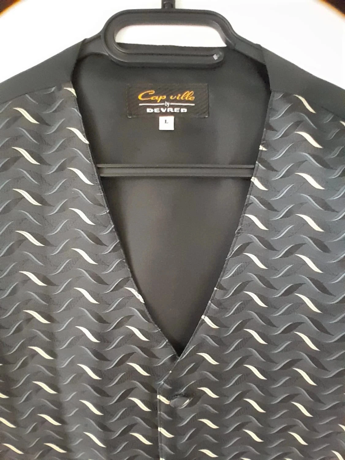 Colete de fato, cor preto com padrões, Marca Devred, tamanho L – photo 2
